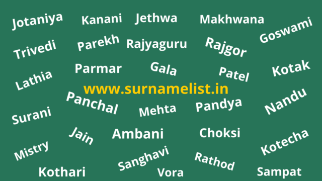 gujarati surnames list