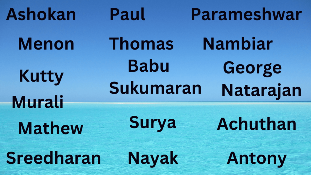 Malayalam Surname List