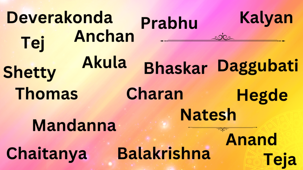 Telugu Surnames List - Surname list