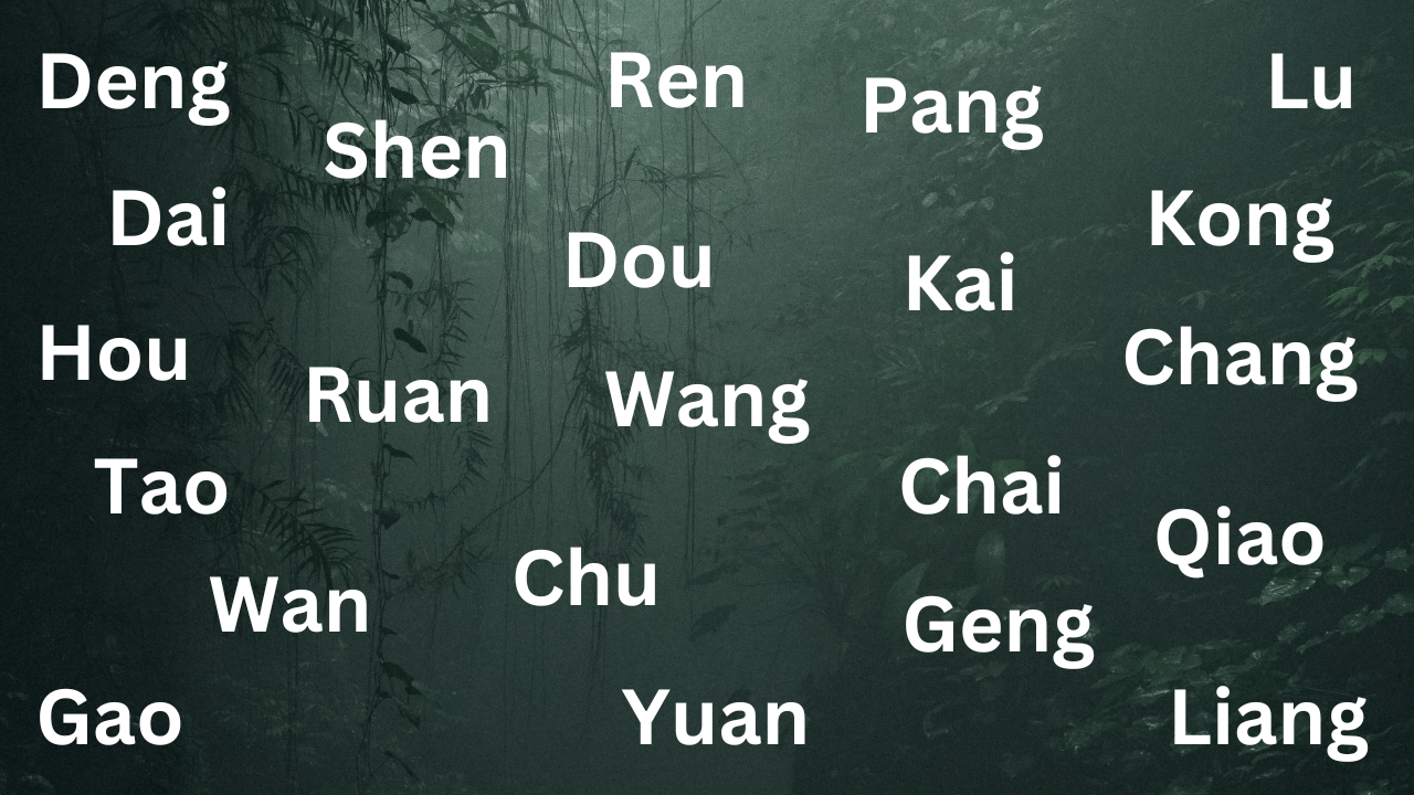 Chinese Surnames And Meanings Surname List
