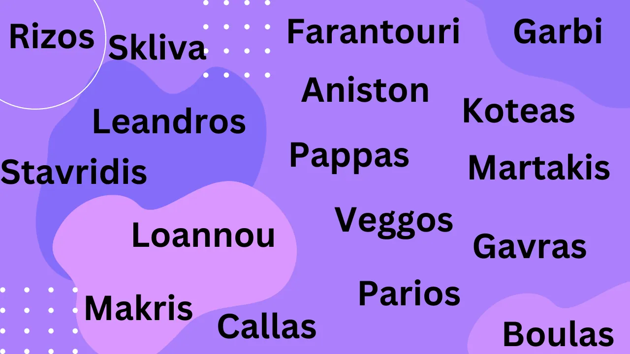 Greek Surnames and Meanings - Surname list